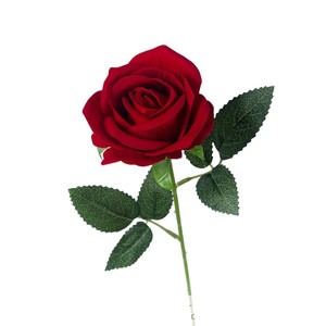 Rosas Artificiales de Tallo Único, Rosa de Terciopelo con Perla, Tela Plástica, Decoración para el Hogar, Regalo para el Día de San Valentín - Product Image 5