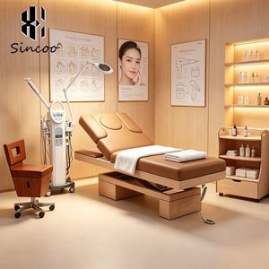 Manufacturer Facial Spa Eyelash <b>Bed</b> <b>LED</b> Atmosphere Light 3 Motors Adjustable Feature Beauty Salon Electric Beauty Massage <b>Bed</b> - Product Image 1