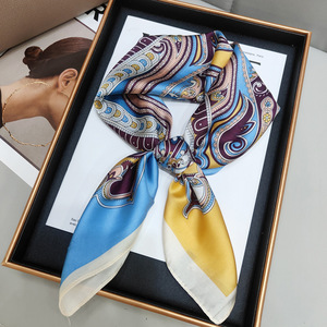 All'ingrosso 70X70cm imitazione seta Multi-funzionale traspirante quattro stagioni Dacron alla moda sciarpa di seta - Product Image 2