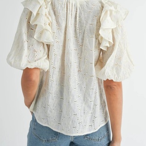 Chemisiers pour femmes de haute qualité, best-sellers, manches courtes, col en V, tops amples exquis pour l'été - Product Image 4