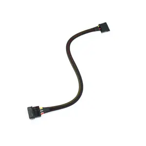 Factory 18awg Single Sheeved molex 4pin male to Sata 15pin adapter cable Molex/IDE to Sata Power Cable-30cm