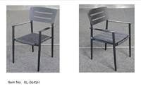 Fauteuil de jardin empilable en aluminium avec bras en teck
