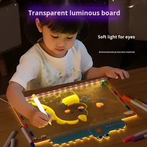 Tableau à <span class=keywords><strong>dessin</strong></span> lumineux en plastique pour enfants, cadeau pour enfants, tableau d'écriture DIY avec stylo, jouet de <span class=keywords><strong>dessin</strong></span> effaçable - Product Image 2