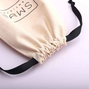 Pochette de maquillage en toile de coton de haute qualité avec cordon de serrage, sac cadeau anti-poussière en toile pour rouge à lèvres - Product Image 2