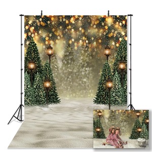Fête de noël planche de bois flocons de neige branche de pin photographie décors arrière-plans Photo hiver Portrait Photophone - Product Image 3