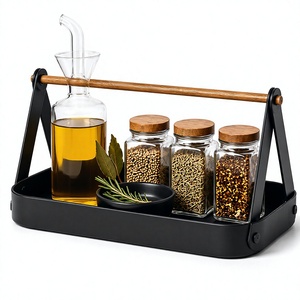 <b>Wooden</b> Metal Rattan Storage Caddy Portable Tool Organizer <b>Basket</b> Bamboo Handle Desktop Storage Box - Product Image 4
