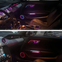 Mustang 2016+ için Premium Araç LED Ambiyans Işık Kiti, Tam Kabin Çok Bölgeli Gösterge Paneli Kapı Paneli Havalandırma Su Bardaklığı Işığı
