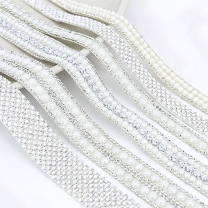 Diamond Stickers DIY Jewelry Self-adhesive Pearl Rhinestone <strong>Strip</strong> Accessories Sparkly Clothing Accessories <strong>Resin</strong> Diamond <strong>Strips</strong> - Product Image 1