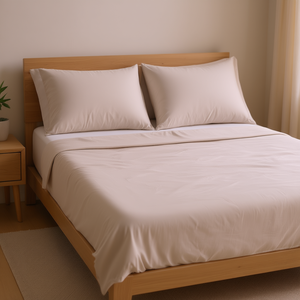 Ensemble de draps Viasoft pour lit king size, drap plat en coton lavé avec 2 taies d'oreiller, hypoallergénique, lavable en machine, toutes saisons - Product Image 2