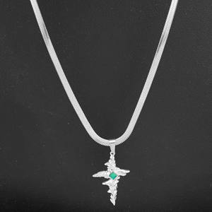 Eternal Punk Diamant Haute Croix Collier Classique Rétro Mode Pendentif De Luxe En Acier Inoxydable avec Niche Lame Chaîne pour <span class=keywords><strong>Les</strong></span> Amoureux - Product Image 6