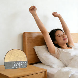 Réveil double alarme <span class=keywords><strong>de</strong></span> style européen avec simulation du lever et du coucher du soleil, lumière, <span class=keywords><strong>radio</strong></span> FM et sons naturels (bruit blanc), <span class=keywords><strong>lampe</strong></span> <span class=keywords><strong>de</strong></span> <span class=keywords><strong>chevet</strong></span> Bluetooth - Product Image 1