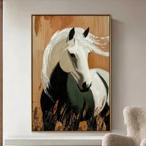 Pintura al Óleo Realista de Caballos Personalizada al por Mayor, Decoración para el Hogar y Hoteles, Arte Texturizado Decorativo para Paredes - Product Image 6