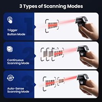 Eyoyo Mini 3 in1 1D 2D Bluetooth sans fil portable doigt UPC lecteur de Code QR anneau scanner de codes à barres pour l'inventaire de la bibliothèque