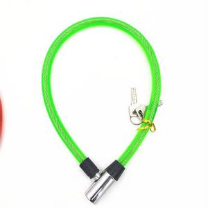 Candado de cable de acero para bicicleta, candado antirrobo con llave para bicicleta, vehículo eléctrico, protección de seguridad duradera, 120cm, color rojo y verde - Product Image 2