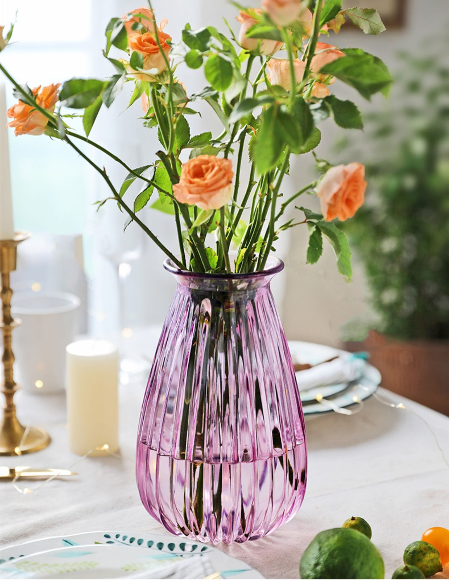 Factory Produced Wholesale Glass Flower Vase for Home Decor