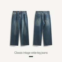 INFLATION Streetwear Vente en gros Jeans classiques à moustache de chat Effet moustache Denim Pantalons pour hommes Jeans en denim personnalisés pour hommes