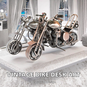 โมเดลจักรยานโบราณ งานแกะสลักโลหะ 3 มิติ สไตล์เรโทร ของขวัญสำหรับนักขี่จักรยานชาย ปรับแต่งได้ ขายส่ง ของตกแต่งบ้าน - Product Image 2