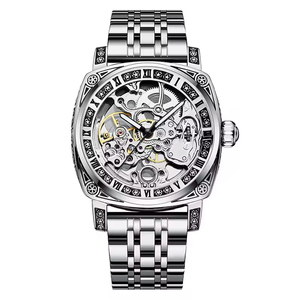 New Design Features Double-sided Hollowed Out Leather Luminous Unique Chronograph Automatic <b>Mechanical</b> <b>Watch</b> for Men - Product Image 1
