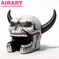 Calavera gonflable pour la décoration du Jour des Morts, tête de mort florale, accessoire effrayant, crâne de sucre gonflable
