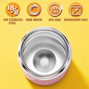 Custom Stainless Steel Vacuum Thermos for Hot/Cold Snack Container Toddler <b>Lunch</b> <b>Box</b> Insulated Kids Food Jar - Product Image 4