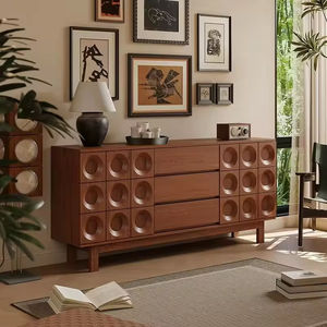 Buffet <span class=keywords><strong>vintage</strong></span> brun de luxe européen, <span class=keywords><strong>meuble</strong></span> de maison pour le salon - Rangement pour couverts, outils et refroidisseur à vin - Product Image 3