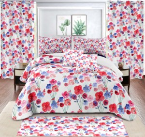 Bán Buôn Giá Rẻ Tùy Chỉnh <span class=keywords><strong>Comforter</strong></span> Có Thể Đảo Ngược In 7 Mảnh Bộ Đồ Giường Sang Trọng California Vua Kích Thước <span class=keywords><strong>Comforter</strong></span> Bộ Với Rèm Cửa - Product Image 2