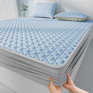 Draps de lit en latex épais de 12 mm, couleur unie, absorbant l'humidité, respirant, antibactérien, rafraîchissant, draps ajustés - Product Image 1