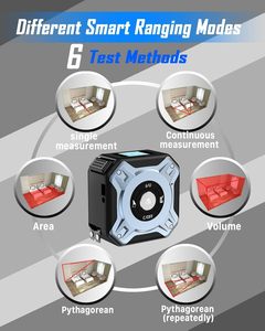 Telémetro Láser de <span class=keywords><strong>40M</strong></span>, Cinta Métrica de 5M, Pantalla Digital HD, Recargable por USB, Instrumento de Medición de Plástico, Múltiples Funciones, 280g - Product Image 3