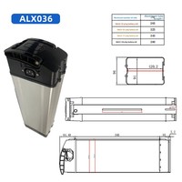 Boîtier de batterie ALX036 SILVERFISH personnalisé 36V 21700 vide pour vélo électrique, vente en gros OEM