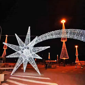 Lampe 3D <span class=keywords><strong>Lumineuse</strong></span> Étoile <span class=keywords><strong>Filante</strong></span> Éclatante, Grand Motif Métallique Lumineux avec Indice de Protection IP65 pour Décoration Commerciale Extérieure de Noël et de Rue - Product Image 4