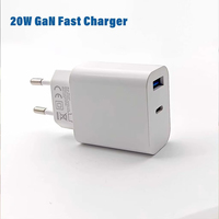 Cargador USB Tipo-C PD de 20W con Precio de Fábrica, Salida QC3.0 5V/3A, Protección OTP/OVP para Reloj Inteligente, Auriculares, Cámara y Portátil