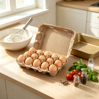 Plateaux et boîtes d'emballage en papier pour 15 œufs, biodégradables, réutilisables, imperméables, de haute qualité, personnalisés, adaptés aux aliments