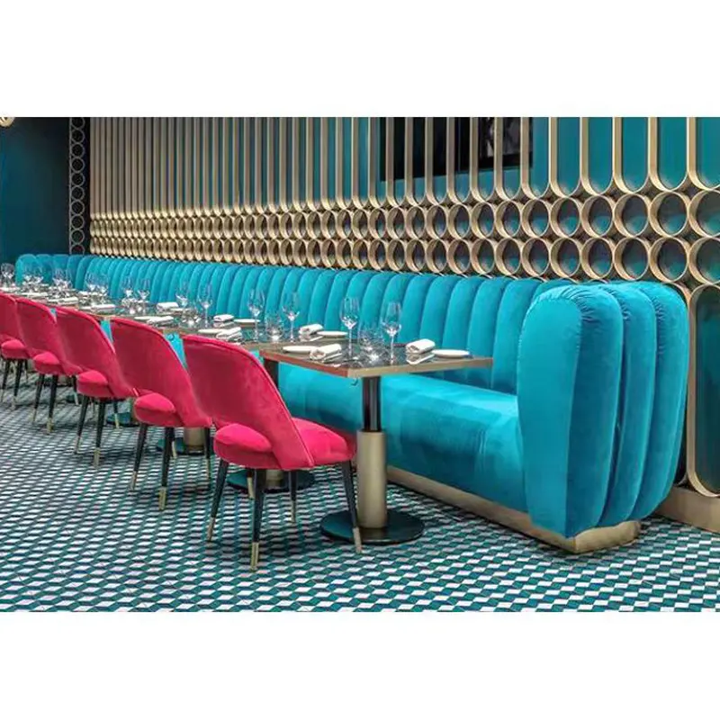 Design Wood Upholstered Cafe Booth Seating Bar Stools Corner Banquette Seating