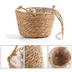 Panier <span class=keywords><strong>de</strong></span> rangement intérieur/extérieur en macramé pour plantes, jardinière suspendue avec corde <span class=keywords><strong>de</strong></span> jute, support <span class=keywords><strong>de</strong></span> <span class=keywords><strong>pot</strong></span> <span class=keywords><strong>de</strong></span> fleurs tissé, cintres décoratifs pour la maison - Product Image 5
