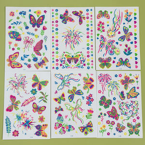 6 Piezas de <span class=keywords><strong>Tatuajes</strong></span> Fluorescentes de Mariposas, <span class=keywords><strong>Pintura</strong></span> Corporal de Neón, Pegatinas de <span class=keywords><strong>Tatuajes</strong></span> Faciales, Calcomanías de Arte Corporal Impermeables, Pegatinas de <span class=keywords><strong>Tatuajes</strong></span> Temporales - Product Image 1