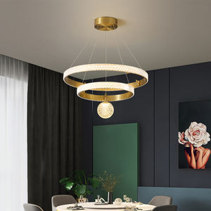 Modern Led Chandelier Lighting Living Room Circle Ring Gold Modern <b>Globe</b> Pendant <b>Light</b> - Product Image 3