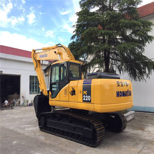 Excavatrice sur chenilles Komatsu PC220 d'occasion de haute qualité, modèle 2014, faible nombre d'heures, moteur, boîte de vitesses, pompe, roulement, composants principaux PLC à vendre - Product Image 1