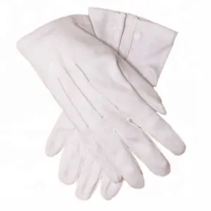 OEM White Gloves in Cotton Parade Ceremonial Wholesale Embroidered White Cotton Gloves High Quality Cotton Gloves Bulk Supply