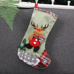 Bolsa de dulces de Navidad de alta calidad, adorno de árbol, nuevos calcetines navideños grandes de lino, adornos navideños, bolsa de regalo, calcetín colgante de Navidad - Product Image 5