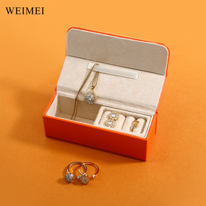 WEIMEI Mini Estuche Organizador de Joyas de Cuero y Terciopelo, Portátil para Viajes, para Anillos y Collares, con Logotipo Personalizado, Color Personalizable, Almacenamiento Compacto, Regalo - Product Image 6