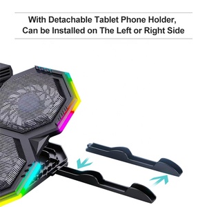 Tấm tản nhiệt <span class=keywords><strong>laptop</strong></span> SMONAMA F32 TEC Semiconductor Cooler có thể điều chỉnh, gấp gọn, chơi game, RGB, bốn quạt <span class=keywords><strong>Turbo</strong></span>, kèm giá đỡ điện thoại - Product Image 5