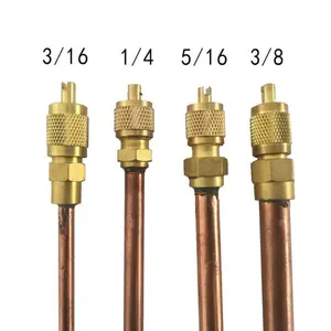 HVAC Refrigeration 1/4" Copper Access Valves Charging Valve With Air Conditioner