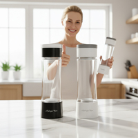 Bouteille Générateur d'Eau Hydrogénée Portable Alimentée par Batterie 450ML 1500-2500ppb SPE PEM, Tasse H2 de Bureau pour Eau Riche en Hydrogène