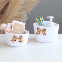 Paniers tissés en corde de coton écologiques pour cosmétiques et collations, cadeau pour fille