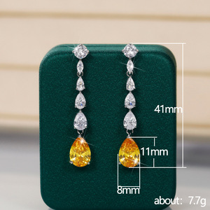 Orecchini pendenti lunghi a forma di pera per donna, accessorio di moda - Product Image 5