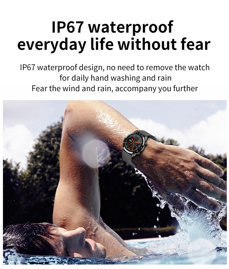 LIGE – montre de fréquence cardiaque pour hommes, bracelet en maille, entièrement tactile, étanche, sport, Fitness, de luxe, pour IOS et Android, 0189