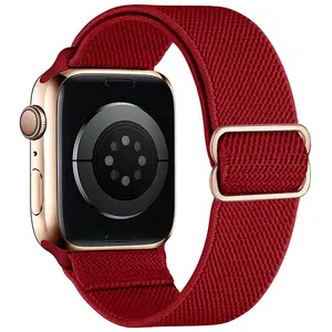 شكل جديد أشرطة ساعة نايلون مرنة iwatch 1/2/3/4/5/6/7/8/9/SE شرائط ساعة مقاومة للماء مع طول قابل للتعديل