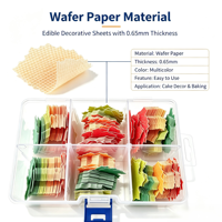 Feuilles comestibles en papier wafer en vrac, motifs floraux, en boîte de rangement, vente en gros, direct usine, fourniture OEM, en stock, pour décoration de gâteaux