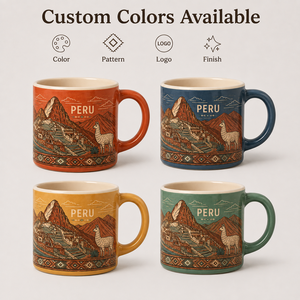 Tazas de Cerámica de Recuerdo Peruanas, Taza de Regalo Turístico Personalizada con Diseño del Patrón de Machu Picchu, Taza de Café de Porcelana, Venta al Por Mayor OEM ODM - Product Image 5