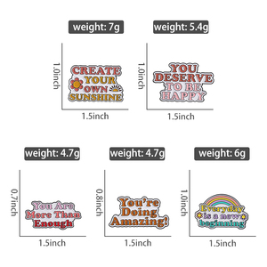 Épingles en émail 'Chaque jour est un nouveau départ', broche amusante avec lettres arc-en-ciel et <span class=keywords><strong>phrase</strong></span> <span class=keywords><strong>positive</strong></span>, badge pour sac à dos et revers, bijoux, cadeaux pour amis - Product Image 2